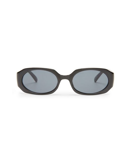 Le Specs Black Shebang 52Mm Rectangular Sunglasses