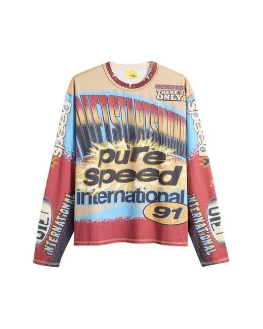 DIET STARTS MONDAY Multicolor Mx Racing Long Sleeve Cotton Graphic Print T-Shirt for men