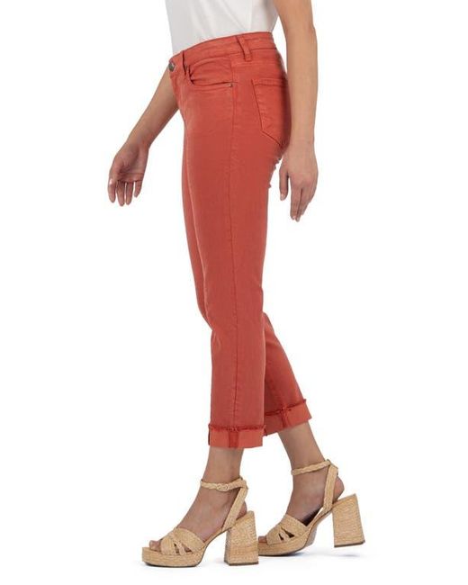 Kut From The Kloth Red Amy Seamed Mid Rise Crop Slim Jeans