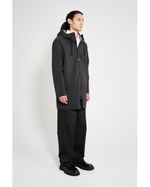 Stutterheim Black Stockholm Patch Matte Raincoat