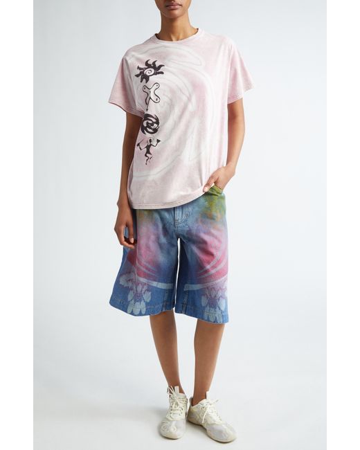 PAOLINA RUSSO Pink Gender Inclusive Cotton Graphic T-shirt