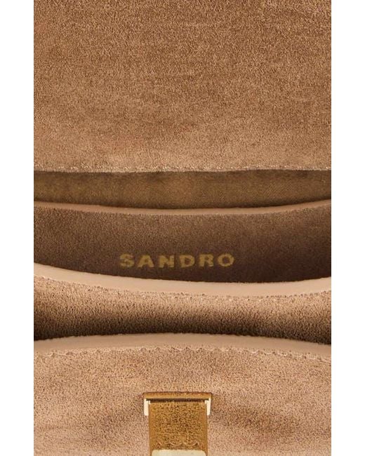 Sandro Natural Mini Mambo Suede Bag