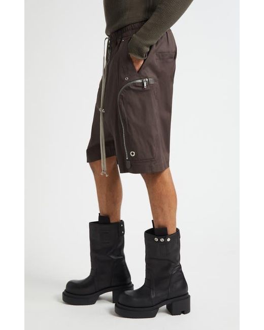 Rick Owens Brown Bauhaus Bela Drawstring Cargo Shorts for men