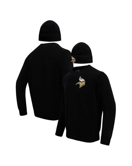 Pro Standard Minnesota Vikings Crewneck Pullover Sweater & Cuffed Knit ...