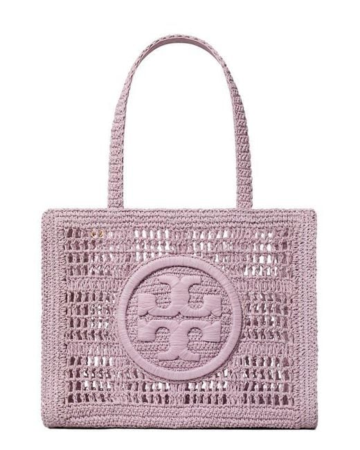 Tory Burch Red Ella Small Hand Crochet Tote