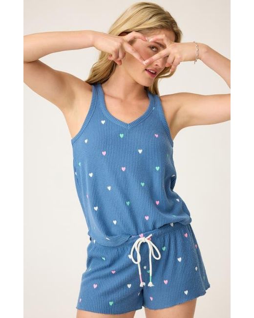Pj Salvage Blue Love Club Thermal Pajama Shorts