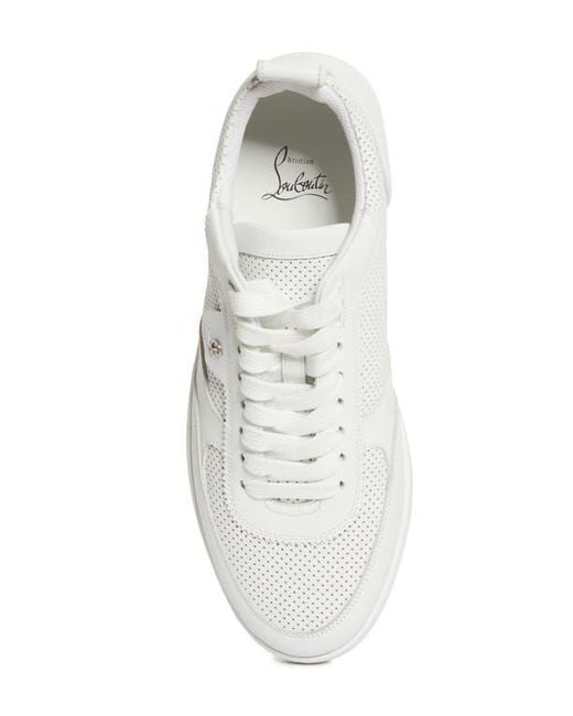Christian Louboutin White Tutti Rui Perforated Sneaker for men