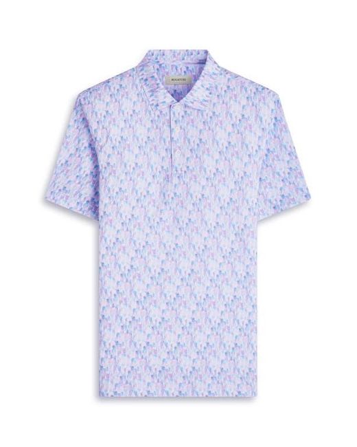 Bugatchi White Victor Ooohcotton Pineapple Print Polo for men