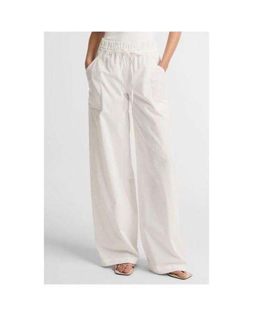 Vince White Cotton Drawstring Pants