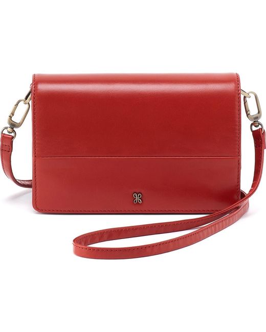 Hobo International Red Jill Leather Phone Crossbody Bag