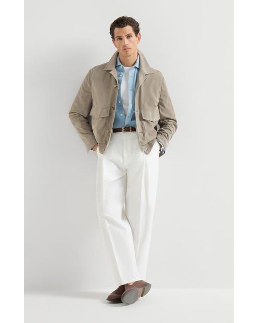 Brunello Cucinelli Natural Suede Jacket for men