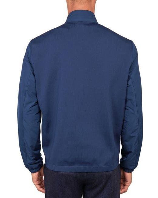 Con.struct Blue Slim Fit Solid Hybrid Field Jacket for men