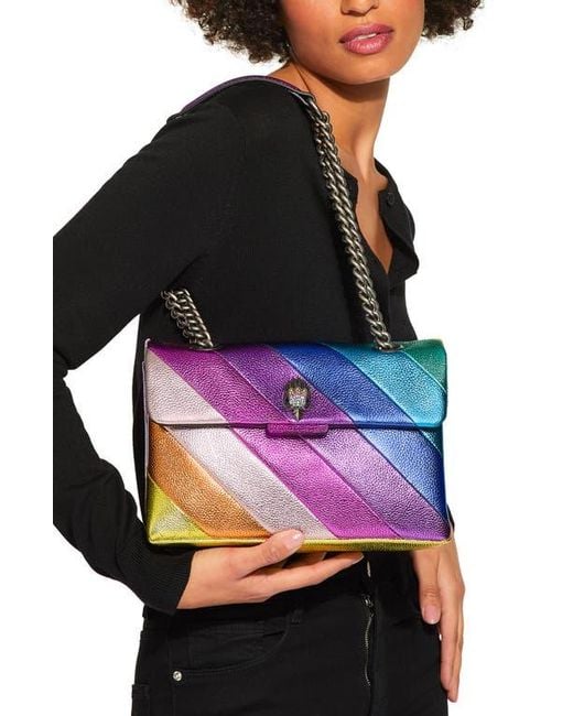 Kurt Geiger Purple Large Kensington Leather Crossbody Bag