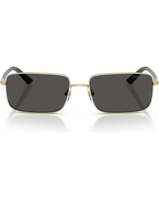 Jimmy Choo Gray 55Mm Rectangular Sunglasses