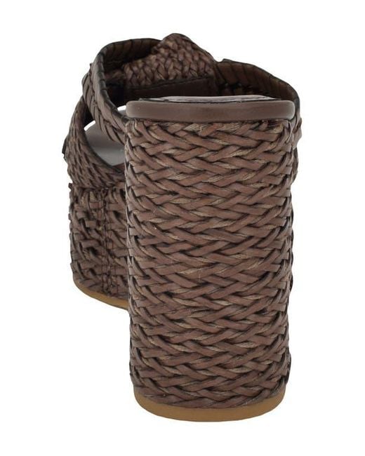 Guess Brown Eveh Platform Wedge Sandal