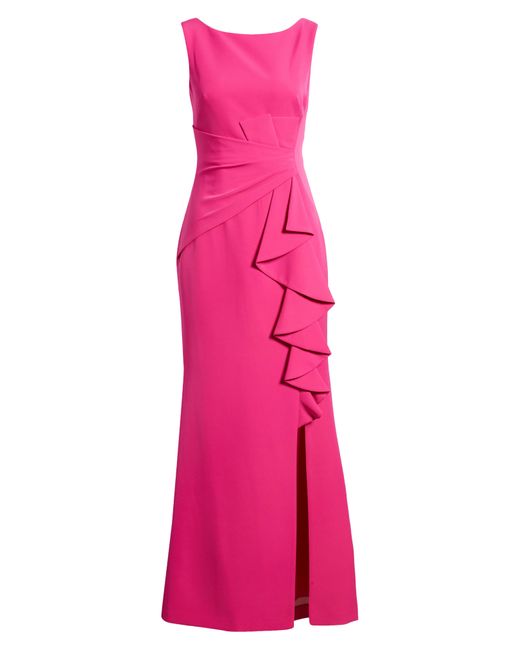 Eliza J Pink Ruffle Front Gown