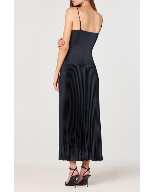 Astr Blue Pleated Drop Waist Dress