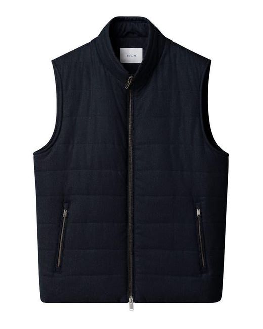 Eton Men's Black Quilted Wool Vest