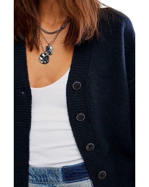 Free People Blue Cool Of The Night Cardigan