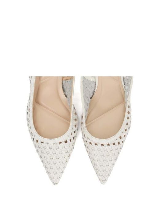 Dune White Divided Pointed Toe Slingback Pump