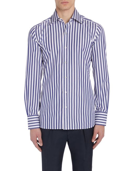 Tom Ford Blue Slim Fit Stripe Button-up Shirt for men