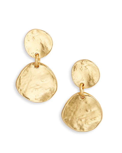 Karine Sultan Metallic Medallion Disc Drop Earrings