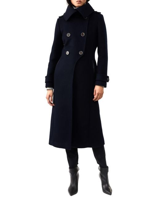 navy maxi coat