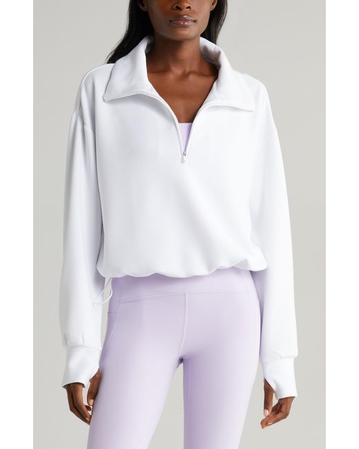 Zella White Modal Half Zip Pullover