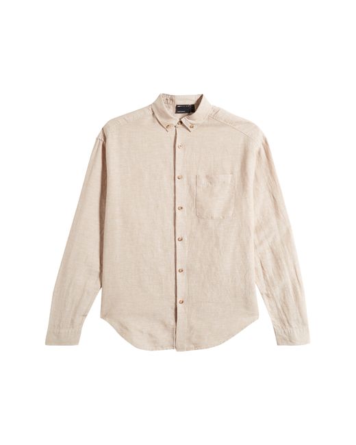 ASOS Natural Oversize Linen & Cotton Button-down Shirt for men