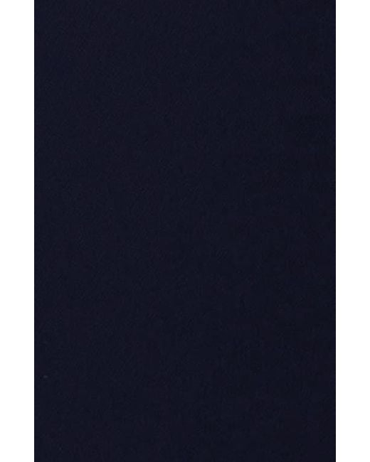 Ralph Lauren Blue Off The Shoulder Long Sleeve Rib & Crepe Gown