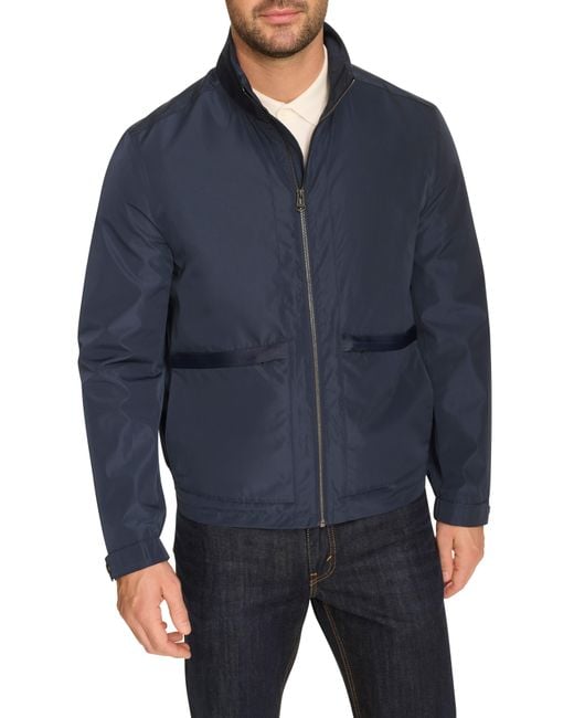 Cole Haan Blue Packable Rain Jacket for men