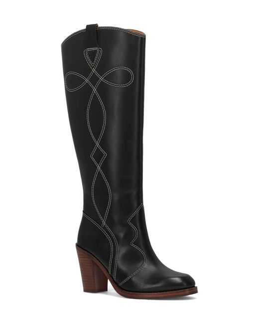 Frye Black Corinne Knee High Western Boot