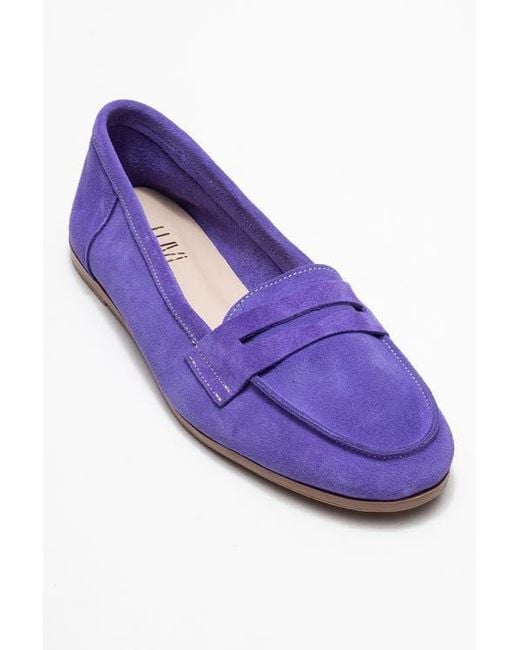 Forever & Always Shoes Purple Dorothy Leather Loafer
