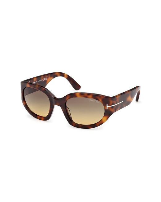 Tom Ford Brown Arizona 53Mm Gradient Rectangular Sunglasses