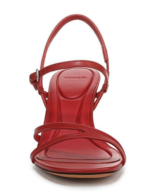Vince Red Marcela Ankle Strap Sandal