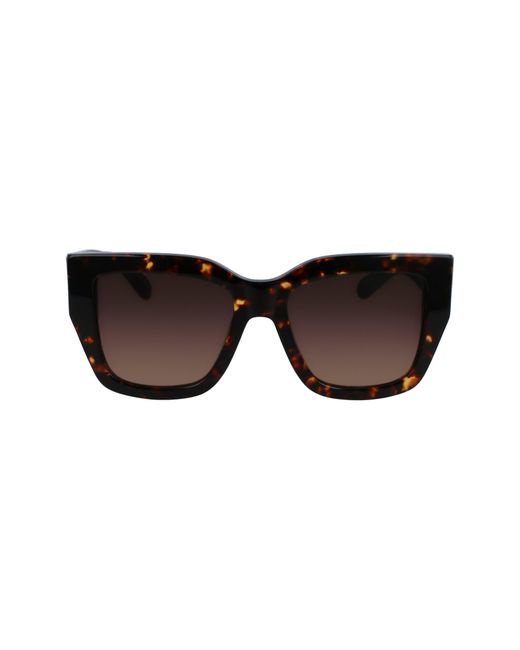 Ferragamo Brown Gancini 55Mm Modified Rectangular Sunglasses