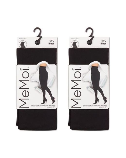 Memoi Black 2-Pack Complete Opaque Tights