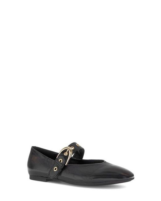 Gabor Black Leather Mary Jane Flat