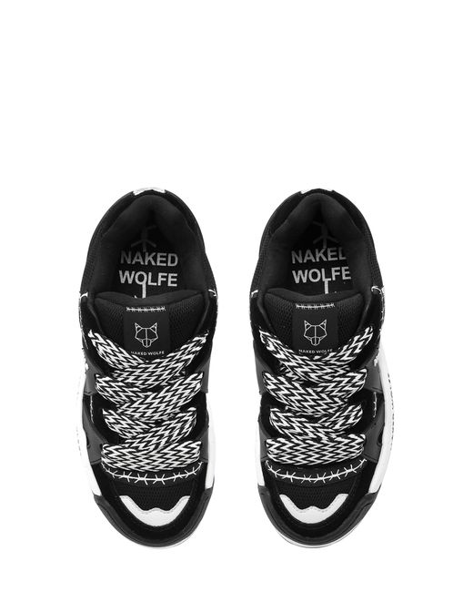 Naked Wolfe Black Slider Platform Sneaker