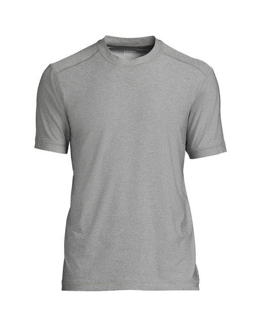 Lands' End Gray Short Sleeve Swim Tee Rash Guard for men