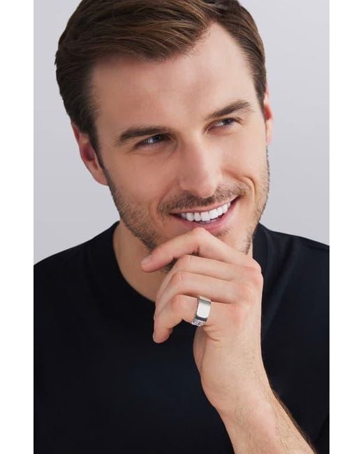 Lagos White Anthem Engravable Ring