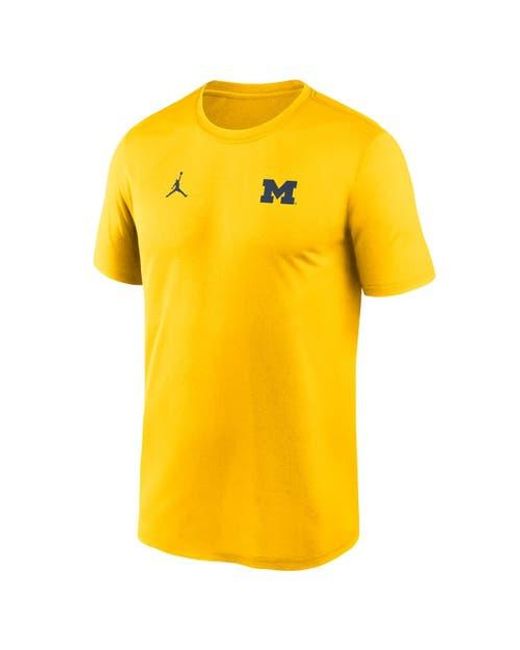 Nike Yellow Michigan Wolverines 2025 Sideline Small Logo Legend Performance T-Shirt for men