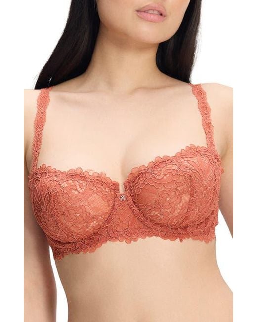 Savage x Fenty Red Romantic Corded Lace Unlined Underwire Bra