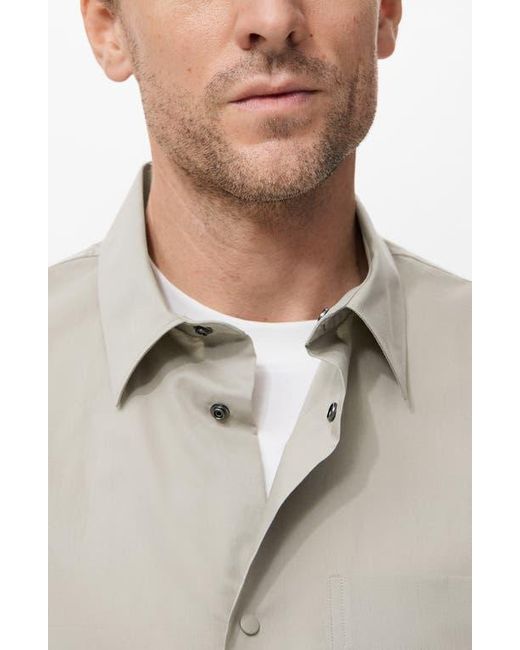 Mango Gray Relaxed Fit Solid Snap-Up Shirt for men