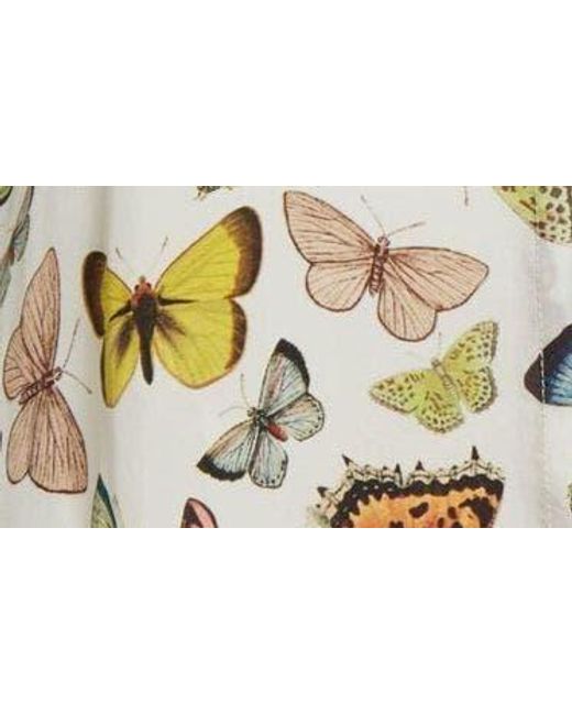 Alice + Olivia Multicolor Alice + Olivia Jem Butterfly Print Flutter Sleeve Shirtdress