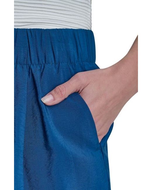 DKNY Blue Rumpled Voile Pull-On Pants