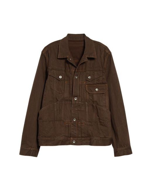 Sacai Brown Denim Trucker Jacket for men