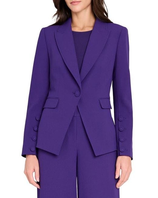 Tahari Purple One-Button Blazer