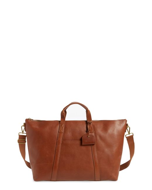Madewell Brown Essential Leather Overnight Bag