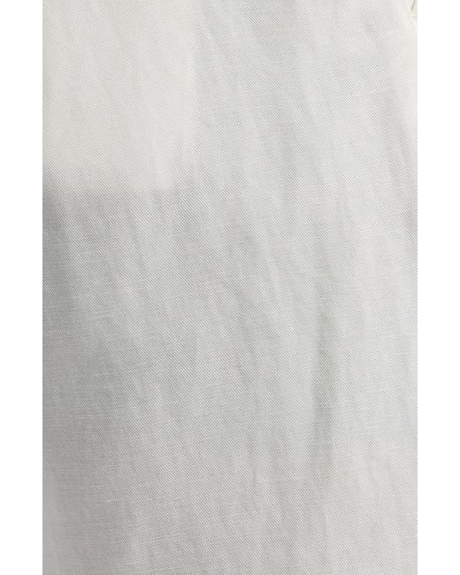 Scott Barber White Flat Front Shorts for men